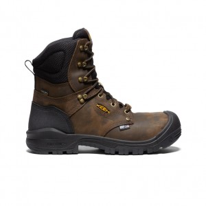 Black Brown Men Keen Independence 8" Waterproof Work Boots | KUT6912EV