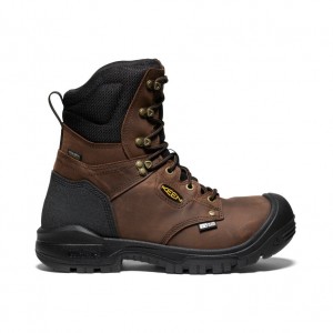 Black Brown Men Keen Independence 8" Waterproof Work Boots | XGS8125UO