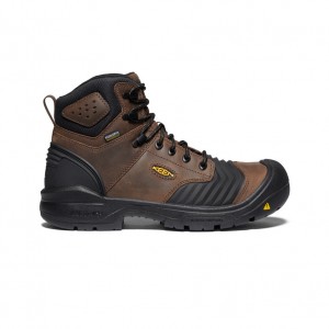 Black Brown Men Keen Portland 6" Waterproof Work Boots | PKH1940CC