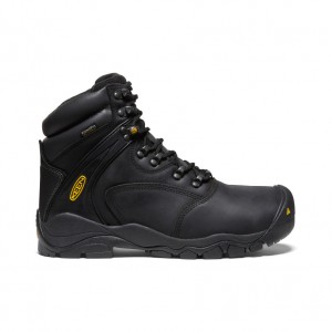 Black Men Keen Louisville 6" Waterproof Work Boots | UQD8692XQ