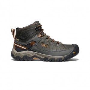 Black Olive Brown Men Keen Targhee III Waterproof Mid Wide Hiking Boots | KWD6383NQ