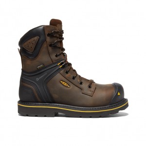 Brown Black Men Keen CSA Abitibi II Waterproof Work Boots | WGG5744QL