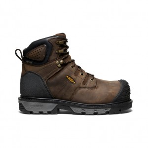 Brown Black Men Keen CSA Camden 6" Waterproof Work Boots | XTO8330VA