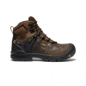 Brown Black Men Keen Dover 6" Waterproof Work Boots | MAK7610QP