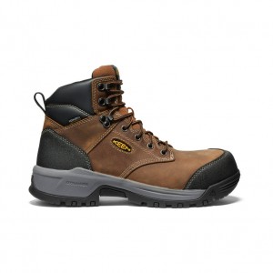 Brown Black Men Keen Evanston 6" Waterproof Work Boots | CEV2125BY