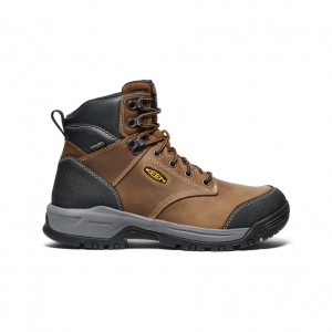 Brown Black Men Keen Evanston 6" Waterproof Work Boots | TYB8624PH