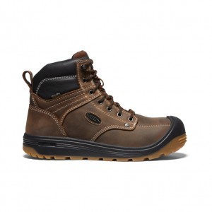 Brown Black Men Keen Fort Wayne 6" Waterproof Work Boots | FQQ1055AJ