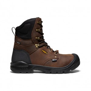 Brown Black Men Keen Independence 8" Insulated Waterproof Work Boots | YID1412QB