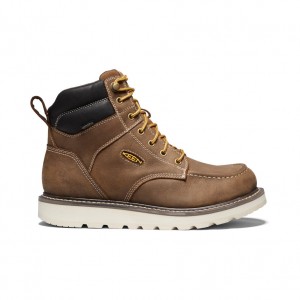 Brown Men Keen Cincinnati 6" Waterproof Work Boots | UKD8455MI