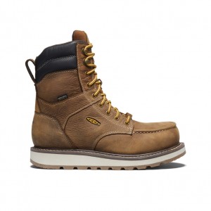 Brown Men Keen Cincinnati 8" Waterproof Work Boots | DGF3890HW