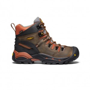 Brown Men Keen Pittsburgh 6" Waterproof Work Boots | JEL488YV