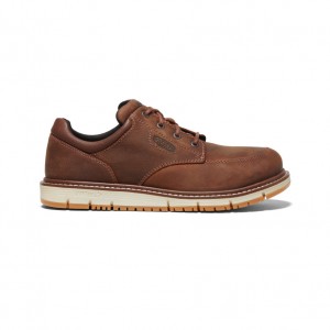 Brown White Men Keen San Jose Oxford Work Shoes | YOZ3818BQ