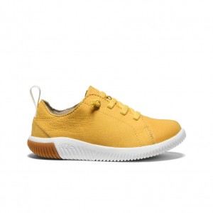 Yellow White Kids' Keen KNX Leather Sneakers | THV7296RK