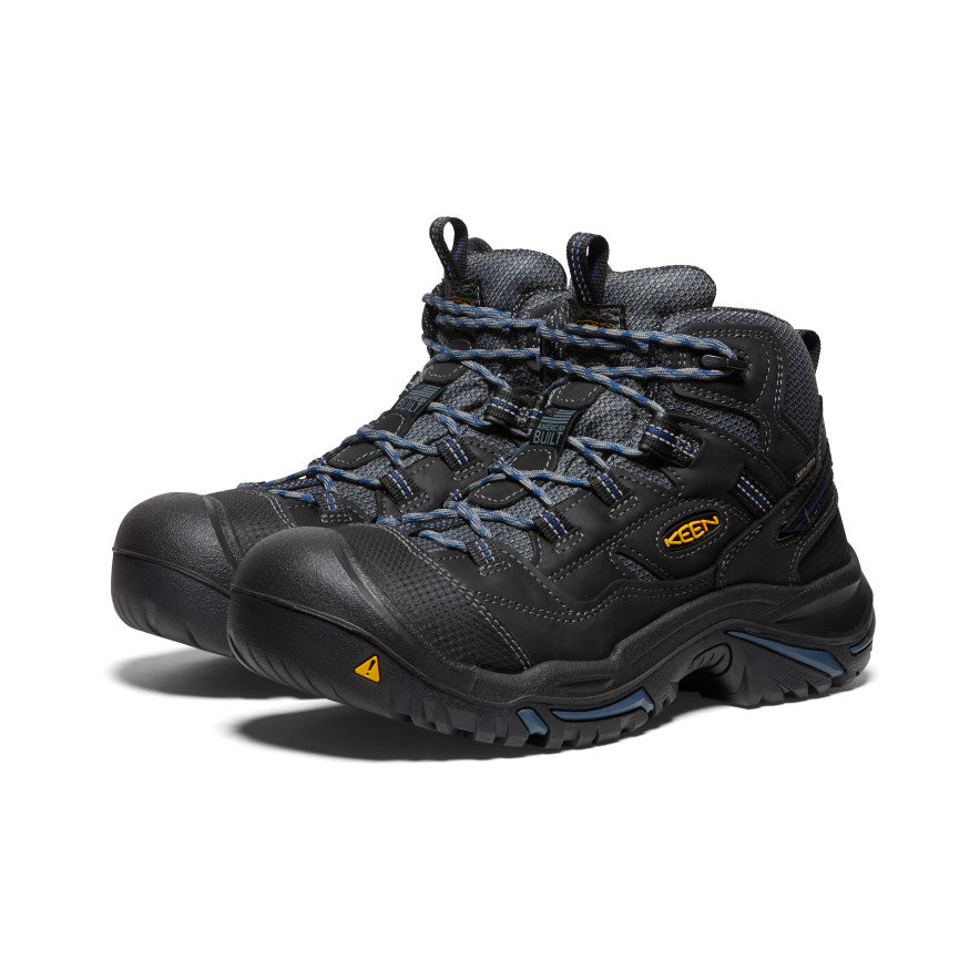 Black Blue Men Keen Braddock Waterproof Mid Work Boots | LFM1538ZG