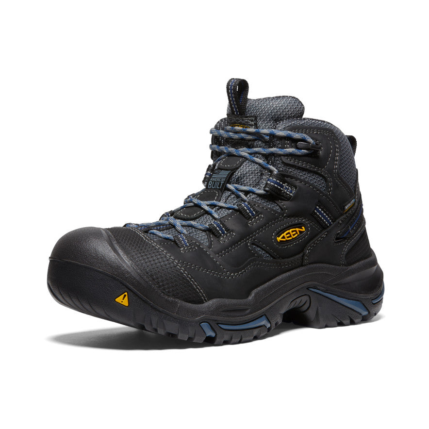 Black Blue Men Keen Braddock Waterproof Mid Work Boots | LFM1538ZG