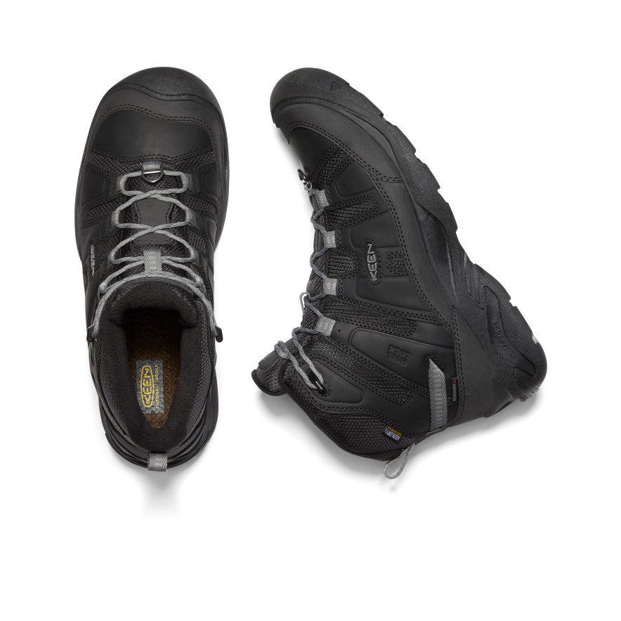 Black Grey Men Keen Circadia Polar Waterproof Work Boots | PSA8120ON