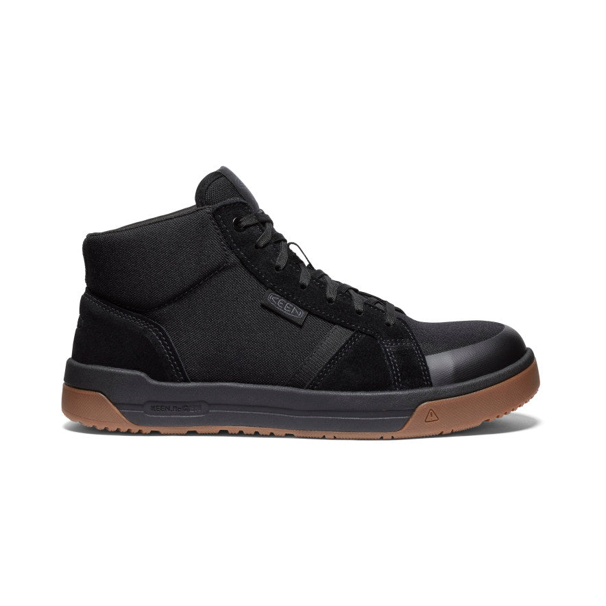 Black Men Keen Kenton Mid Work Shoes | JKB1675ZP