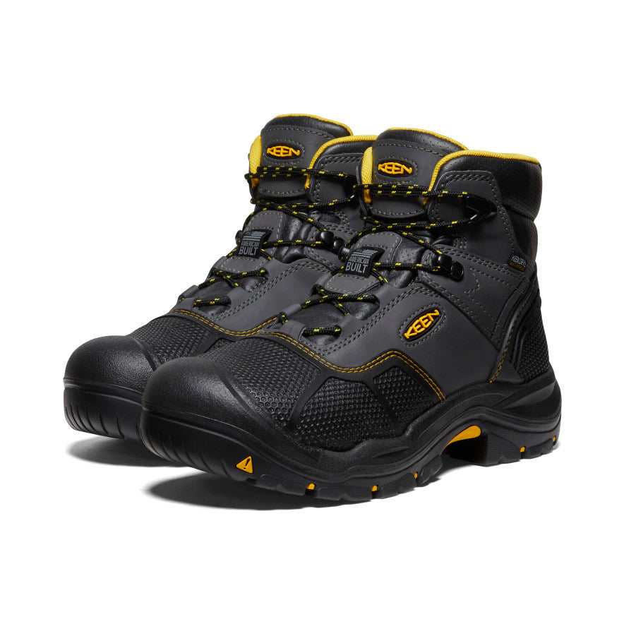 Black Men Keen Logandale Waterproof Work Boots | YKI120ME