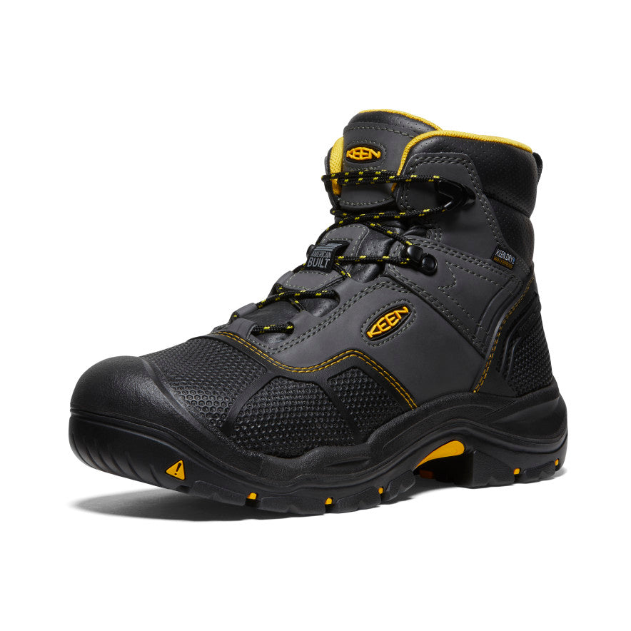 Black Men Keen Logandale Waterproof Work Boots | YKI120ME