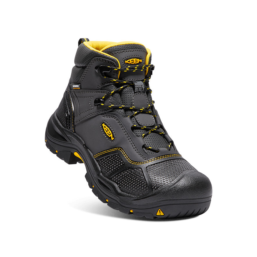 Black Men Keen Logandale Waterproof Work Boots | YKI120ME