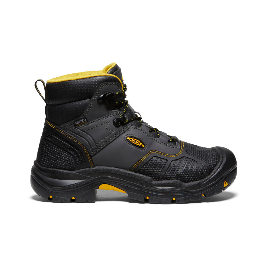 Black Men Keen Logandale Waterproof Work Boots | YKI120ME