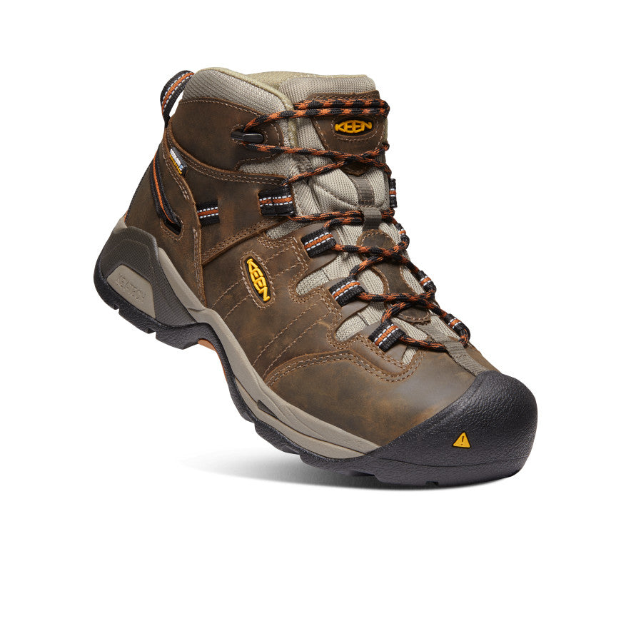 Black Olive Brown Men Keen Detroit XT Waterproof Work Boots | FKB6112JU