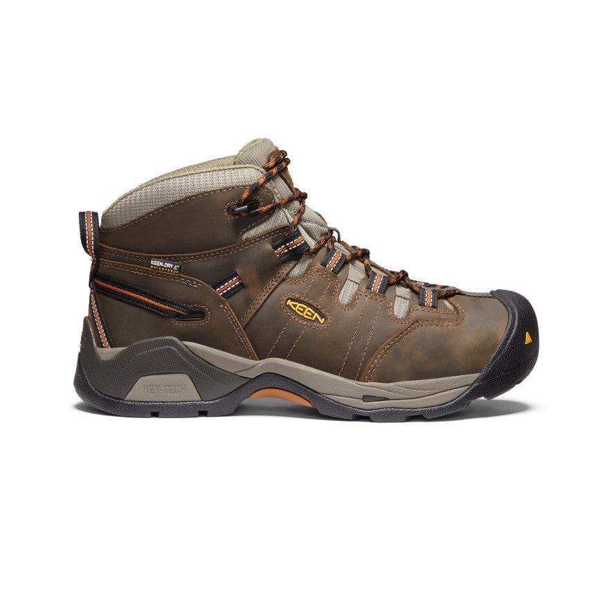 Black Olive Brown Men Keen Detroit XT Waterproof Work Boots | FKB6112JU