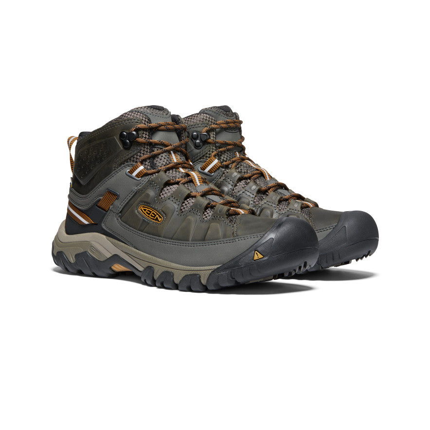 Black Olive Brown Men Keen Targhee III Waterproof Mid Wide Hiking Boots | KWD6383NQ