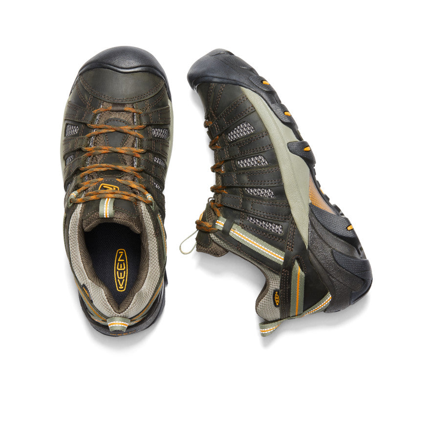 Black Olive Gold Men Keen Voyageur Work Shoes | KFM4061WK