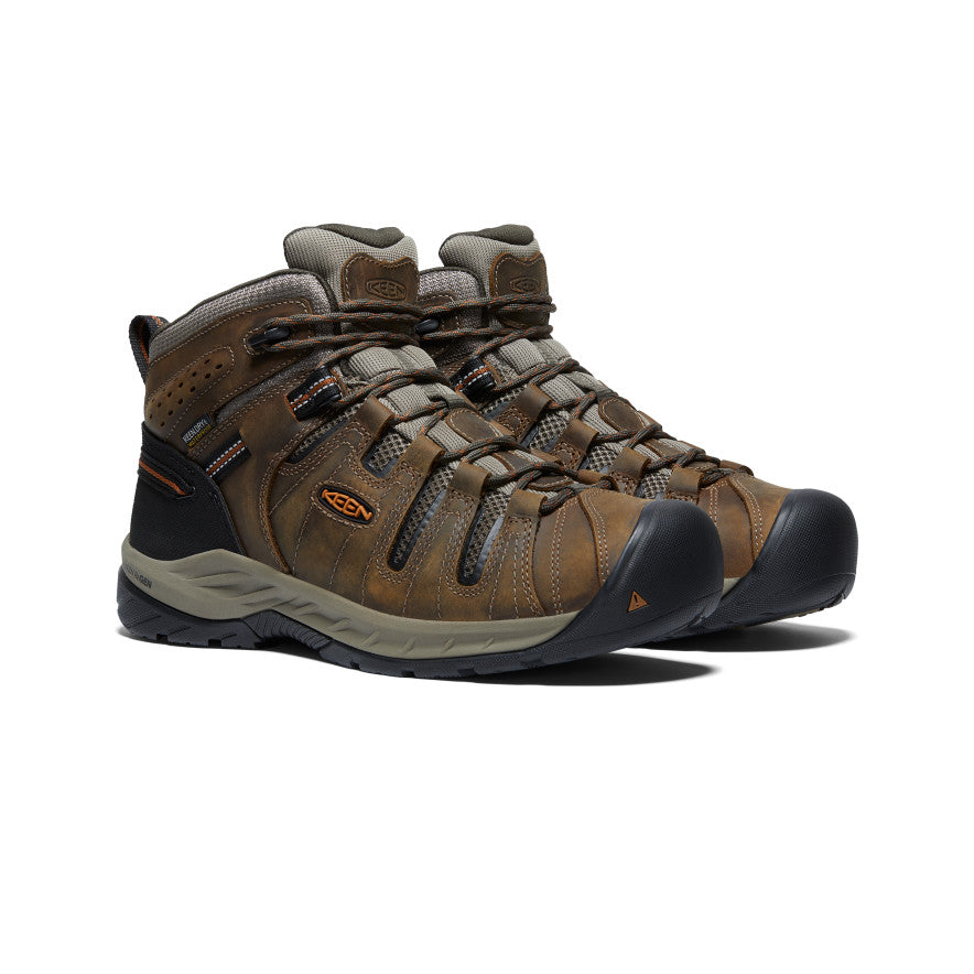 Black Olive Men Keen Flint II Waterproof Mid Work Boots | PVA5324RA