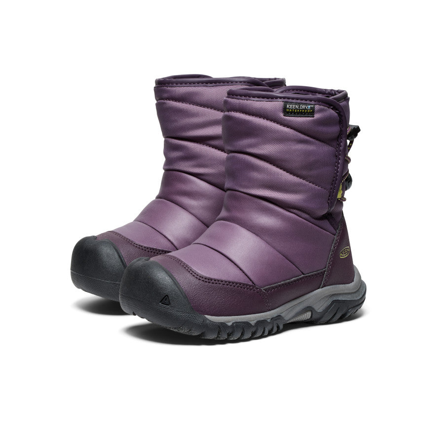 Black Purple Green Kids' Keen Puffrider Waterproof Winter Snow Boots | PWD7647SA