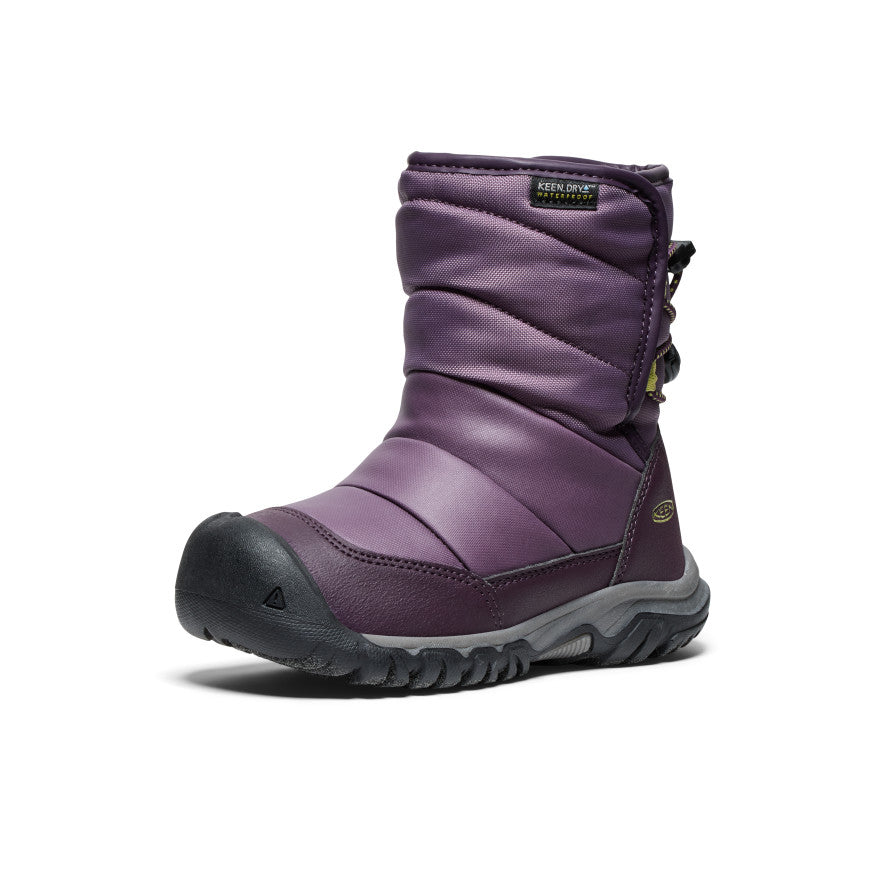 Black Purple Green Kids' Keen Puffrider Waterproof Winter Snow Boots | PWD7647SA