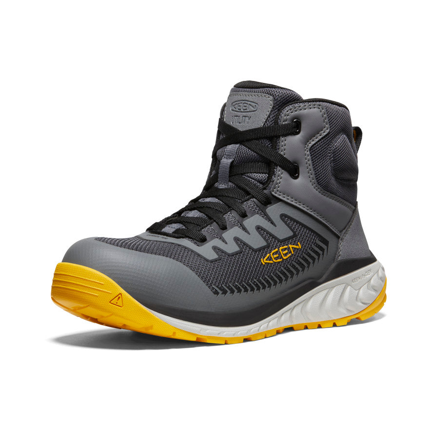 Black Yellow Men Keen Arvada Mid Sneaker Work Shoes | ACD5617QJ