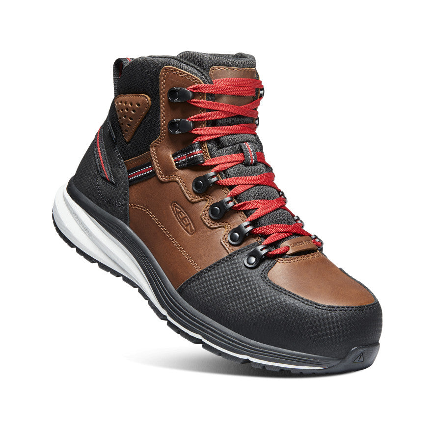 Brown Black Men Keen Red Hook Waterproof Work Boots | HDR913NZ