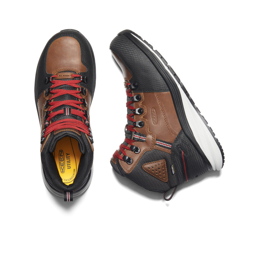 Brown Black Men Keen Red Hook Waterproof Work Boots | HDR913NZ