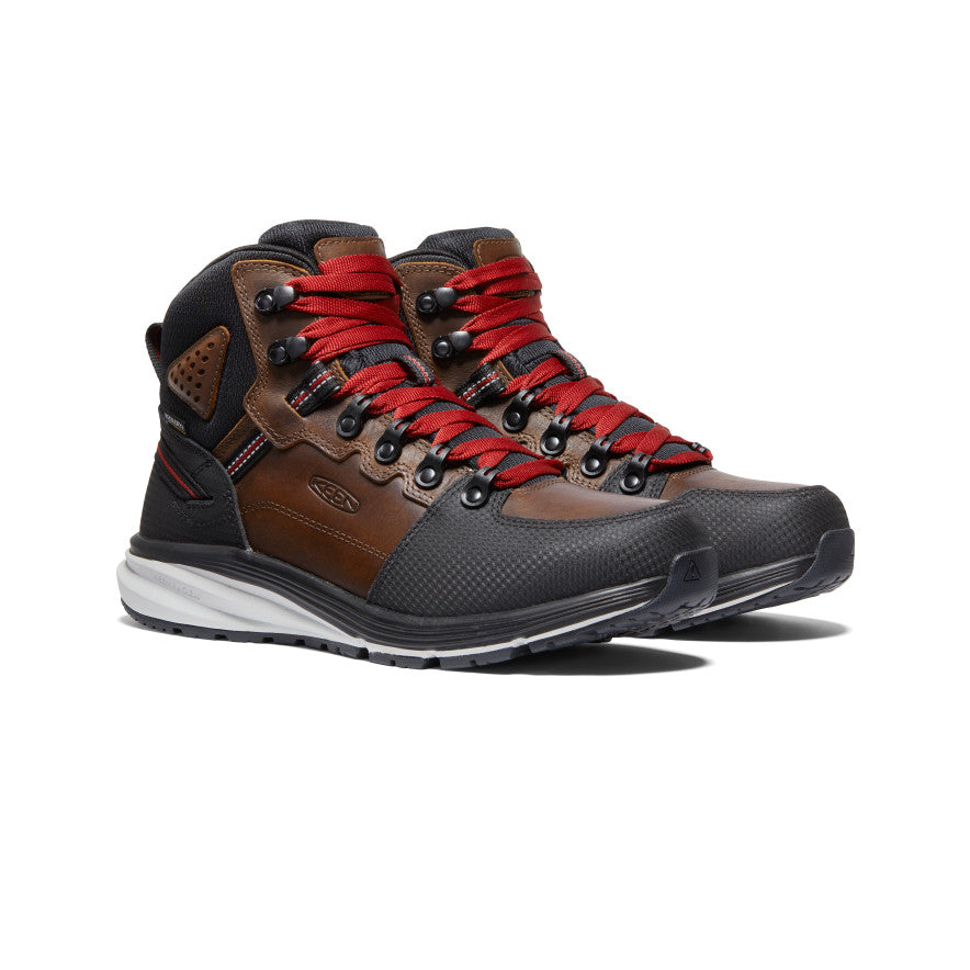 Brown Black Men Keen Red Hook Waterproof Work Boots | TEK9576EZ