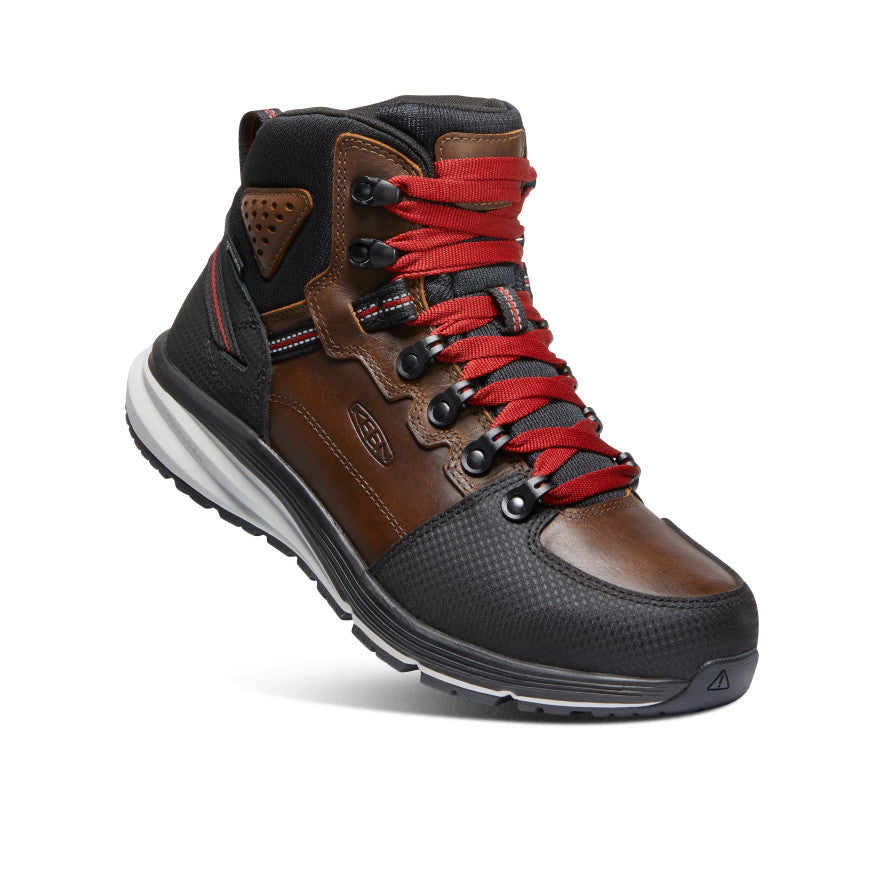 Brown Black Men Keen Red Hook Waterproof Work Boots | TEK9576EZ