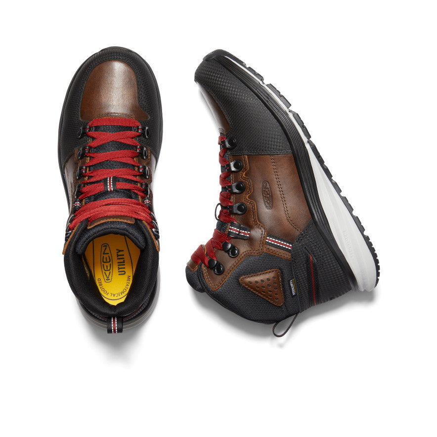 Brown Black Men Keen Red Hook Waterproof Work Boots | TEK9576EZ