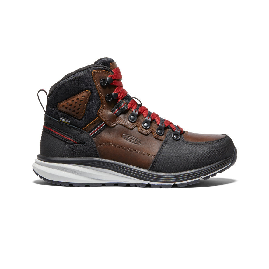 Brown Black Men Keen Red Hook Waterproof Work Boots | TEK9576EZ