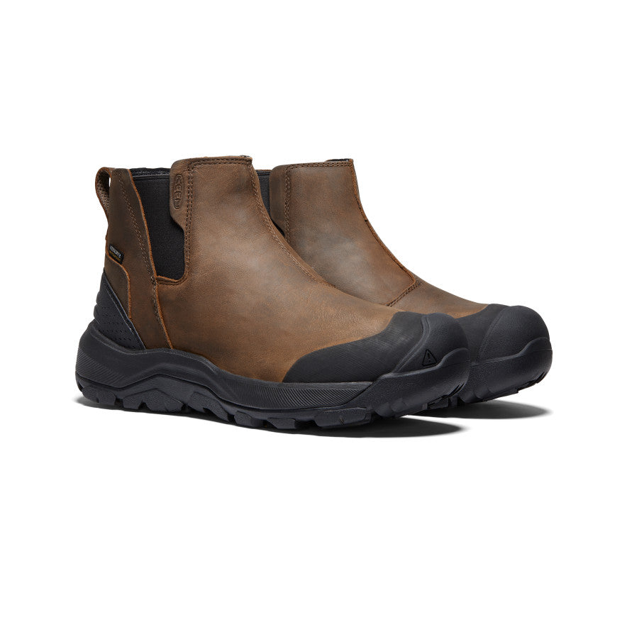 Brown Black Men Keen Revel IV Waterproof Chelsea Boots | RVB7798OW