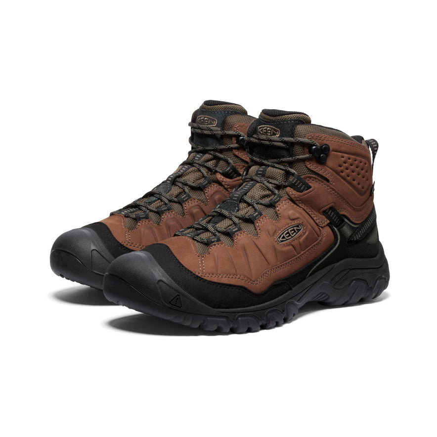 Brown Black Men Keen Targhee IV Wide Waterproof Hiking Boots | LBF2641XJ