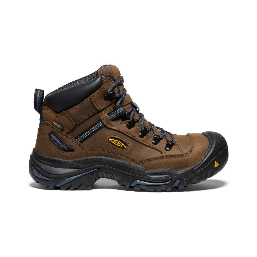 Brown Blue Men Keen Braddock AL Waterproof Mid Work Boots | PWN5628AB