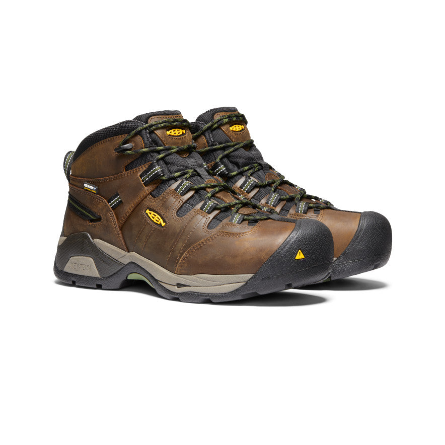 Brown Green Men Keen Detroit XT Waterproof Work Boots | GFL6944OA