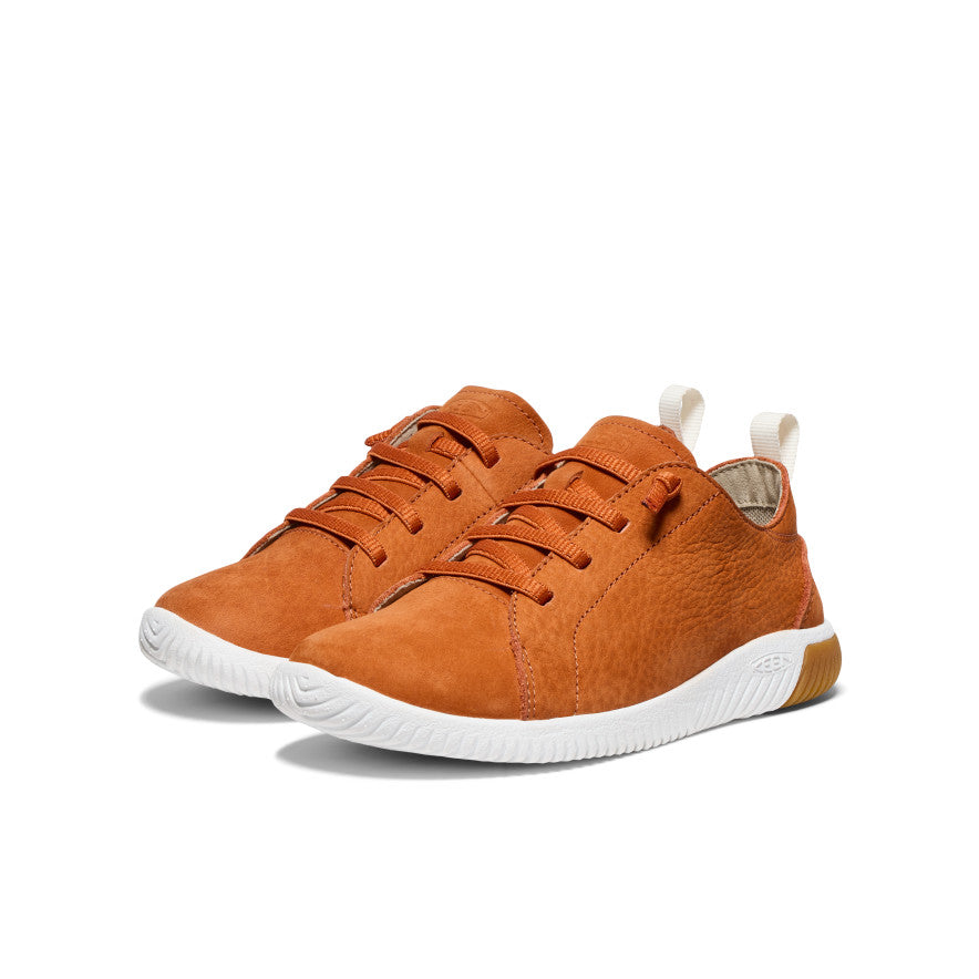 Gold White Big Kids' Keen KNX Leather Sneakers | ACK5821PK