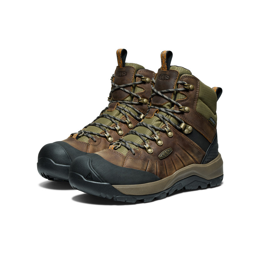 Green Orange Men Keen Revel IV Polar Waterproof Work Boots | KVJ337TV