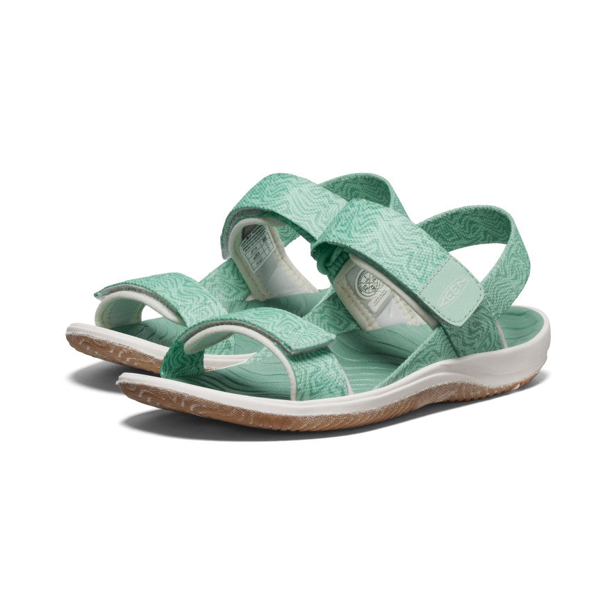 Green White Big Kids' Keen Elle Backstrap Sandals | AFY5194PS