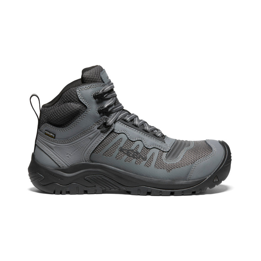 Grey Black Men Keen Reno Mid Waterproof Work Boots | WHV2284JJ