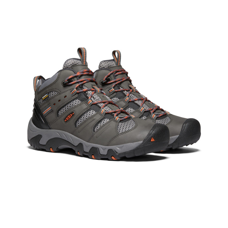 Grey Dark Red Men Keen Koven Waterproof Hiking Boots | PUJ5272XA