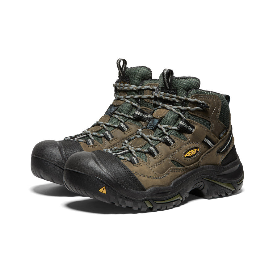 Olive Black Men Keen Braddock Waterproof Mid Work Boots | JVI7312OC