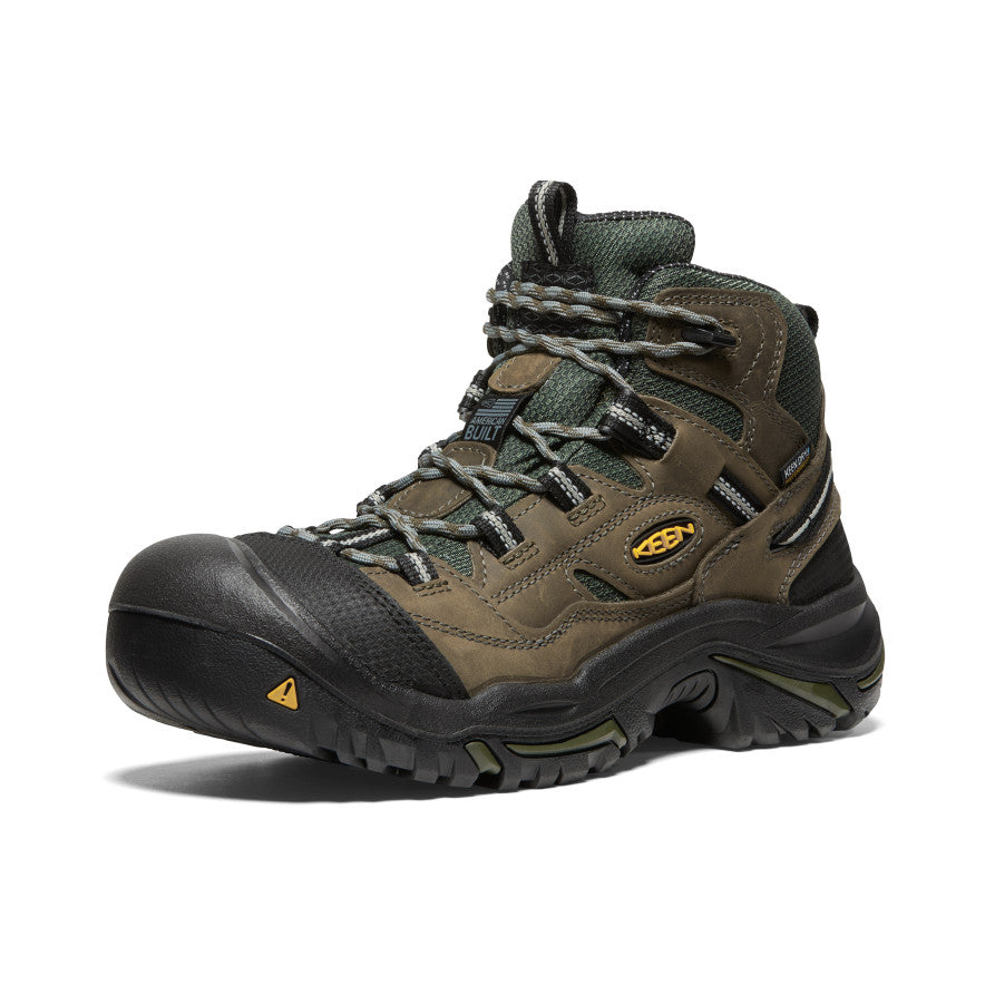 Olive Black Men Keen Braddock Waterproof Mid Work Boots | JVI7312OC